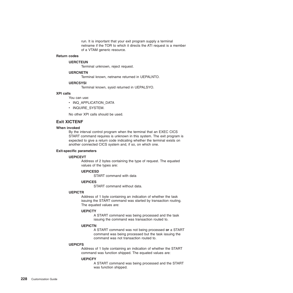 Exit xictenf | IBM SC34-6814-04 User Manual | Page 250 / 953