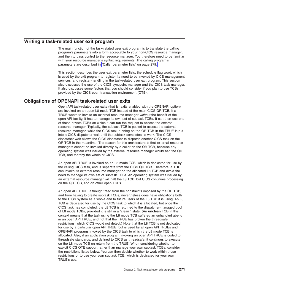 Writing a task-related user exit program, Obligations of openapi task-related user exits | IBM SC34-6814-04 User Manual | Page 293 / 953