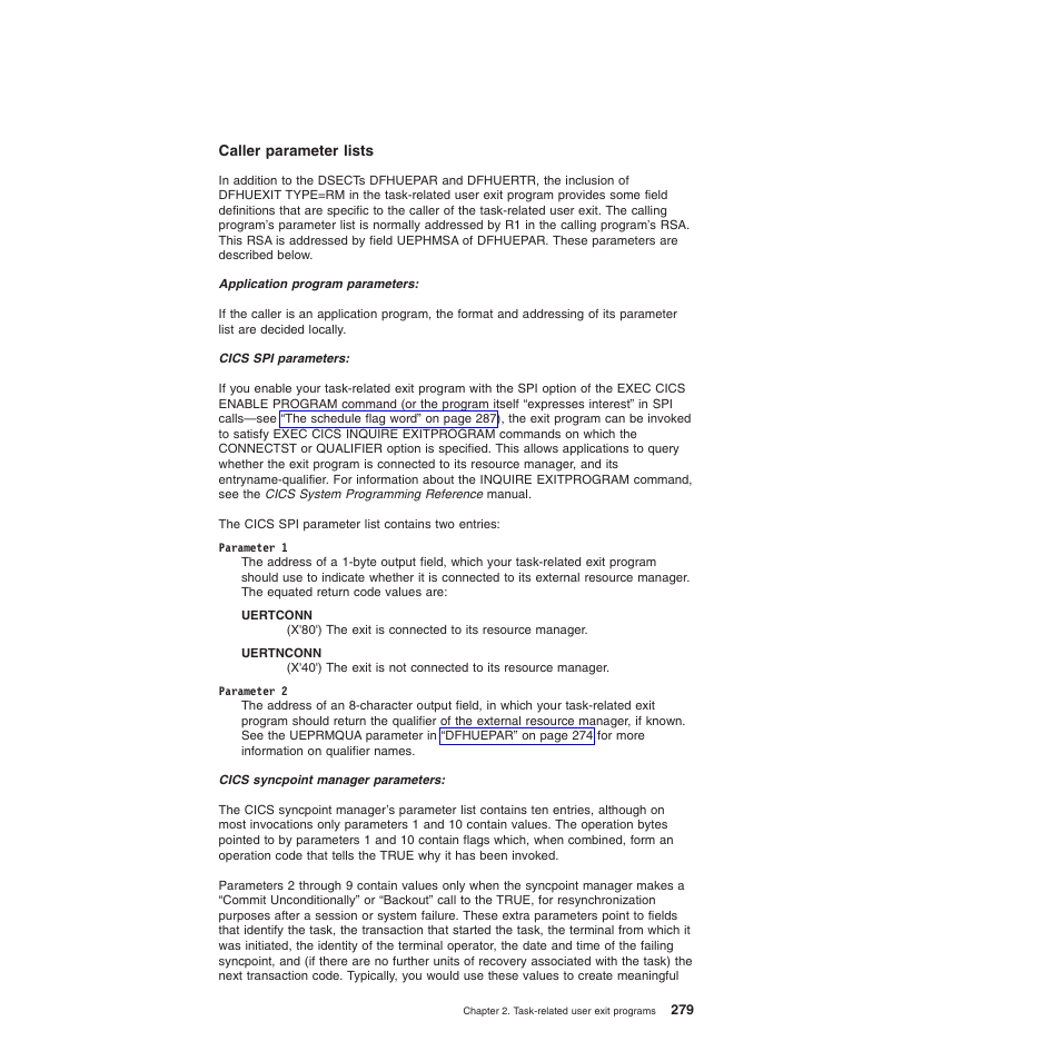 Caller parameter lists | IBM SC34-6814-04 User Manual | Page 301 / 953