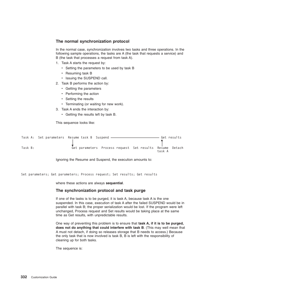 The normal synchronization protocol, The synchronization protocol and task purge | IBM SC34-6814-04 User Manual | Page 354 / 953