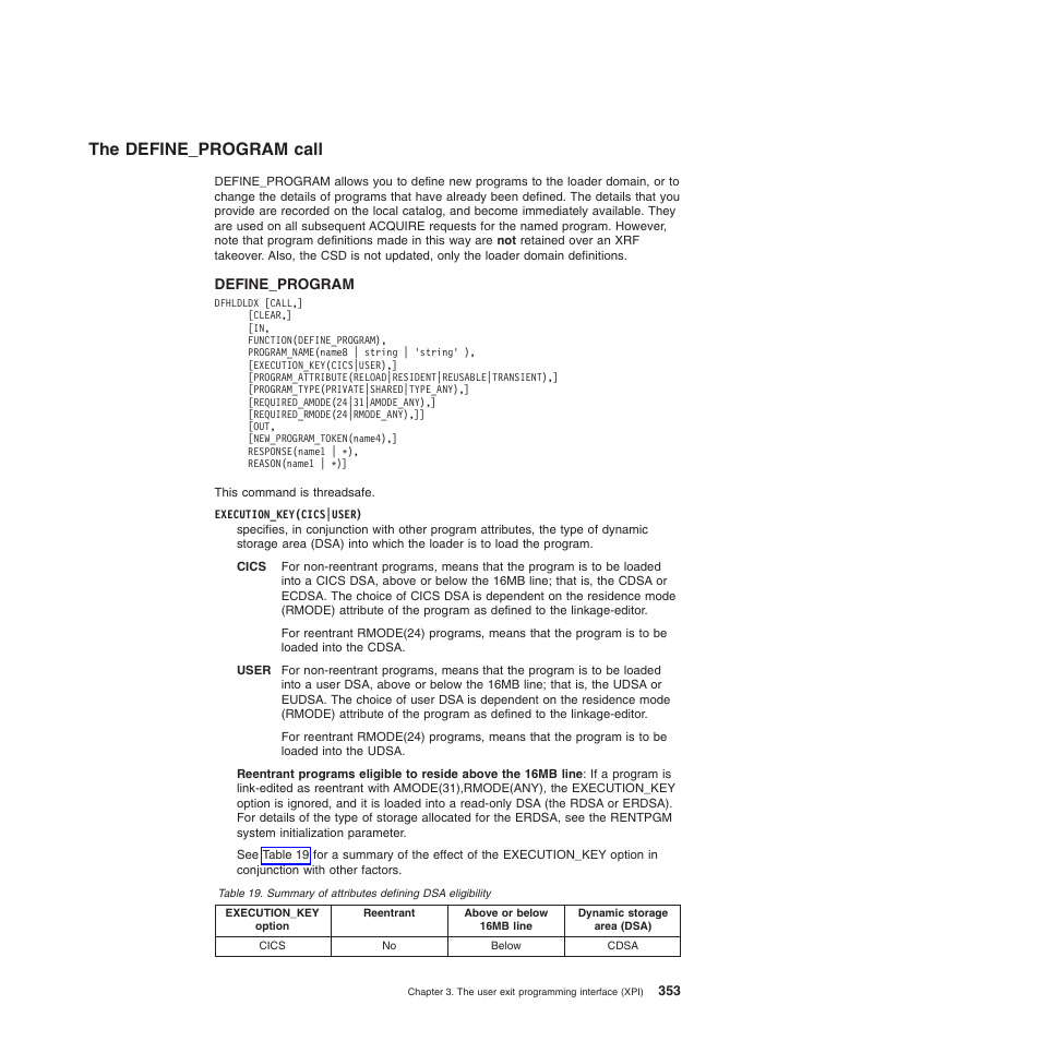 The define_program call, The define_program | IBM SC34-6814-04 User Manual | Page 375 / 953