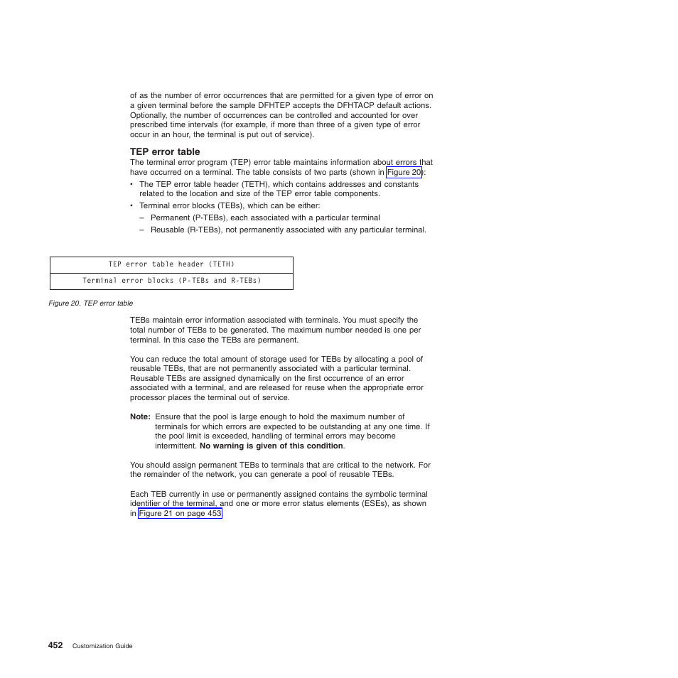 Tep error table | IBM SC34-6814-04 User Manual | Page 474 / 953