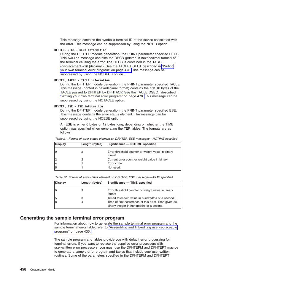 Generating the sample terminal error program | IBM SC34-6814-04 User Manual | Page 480 / 953