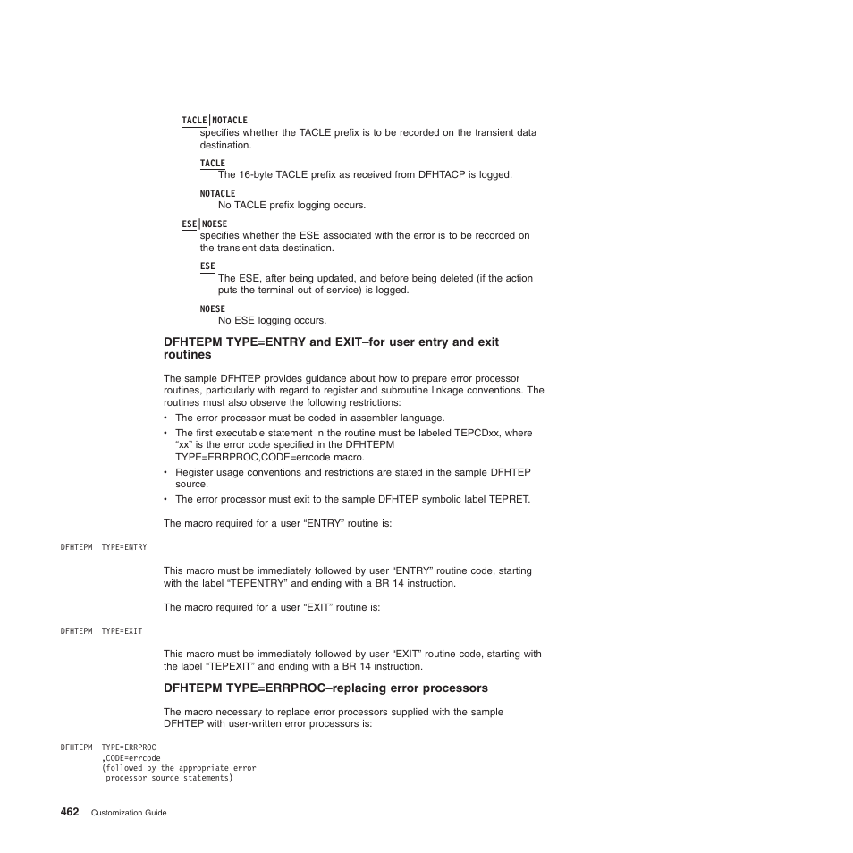 Dfhtepm type=errproc–replacing error processors | IBM SC34-6814-04 User Manual | Page 484 / 953