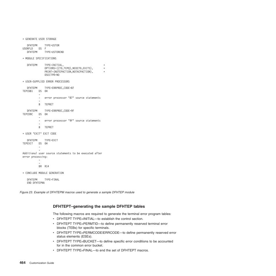 Dfhtept–generating the sample dfhtep tables | IBM SC34-6814-04 User Manual | Page 486 / 953