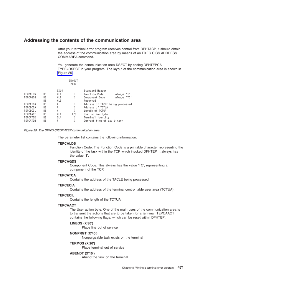 Addressing the contents of the communication area | IBM SC34-6814-04 User Manual | Page 493 / 953