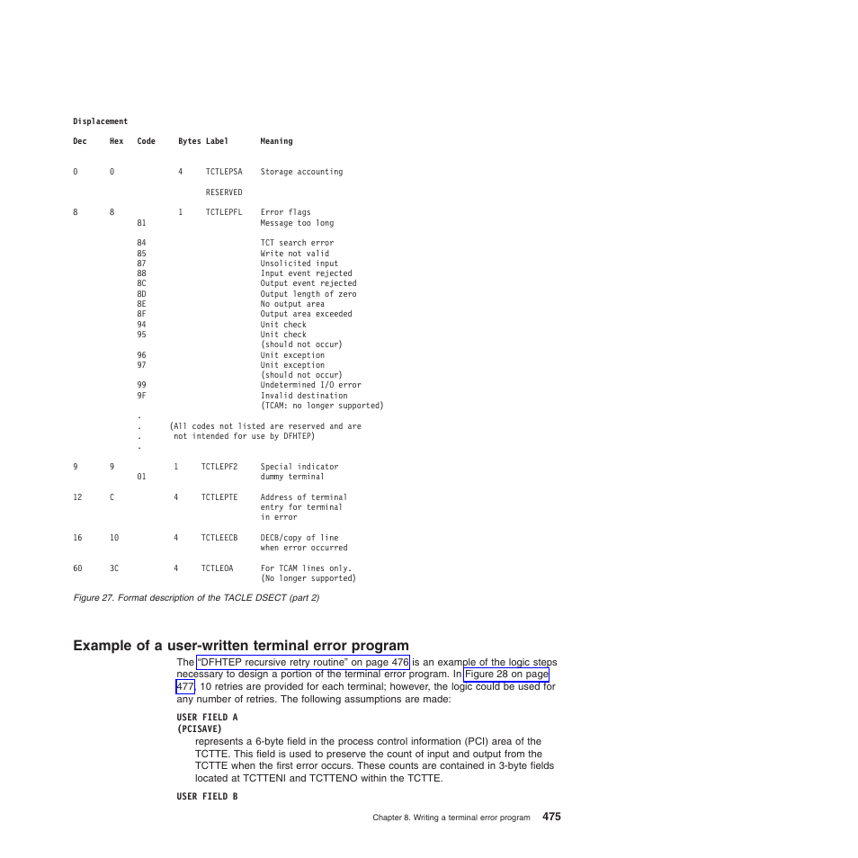 Example of a user-written terminal error program | IBM SC34-6814-04 User Manual | Page 497 / 953