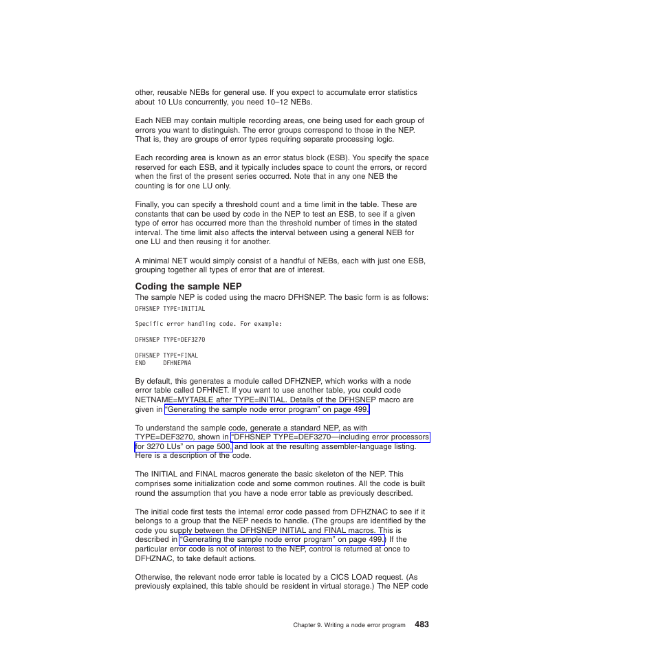Coding the sample nep | IBM SC34-6814-04 User Manual | Page 505 / 953