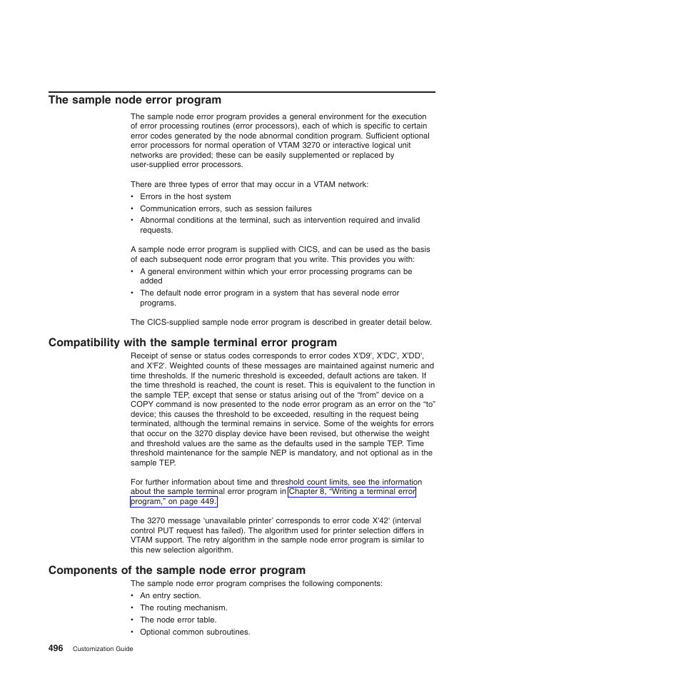 The sample node error program, Components of the sample node error program | IBM SC34-6814-04 User Manual | Page 518 / 953