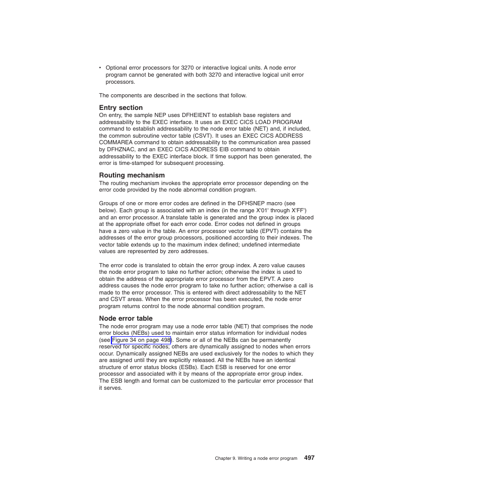 Entry section, Routing mechanism, Node error table | IBM SC34-6814-04 User Manual | Page 519 / 953