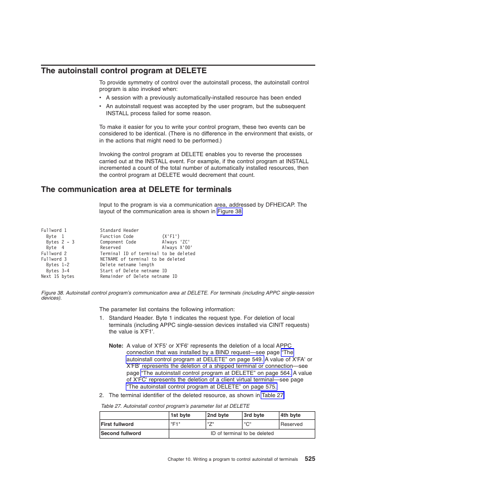 The autoinstall control program at delete, The communication area at delete for terminals | IBM SC34-6814-04 User Manual | Page 547 / 953