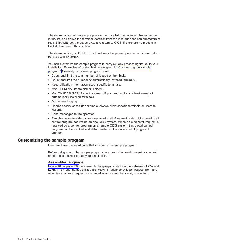 Customizing the sample program, Assembler language | IBM SC34-6814-04 User Manual | Page 550 / 953