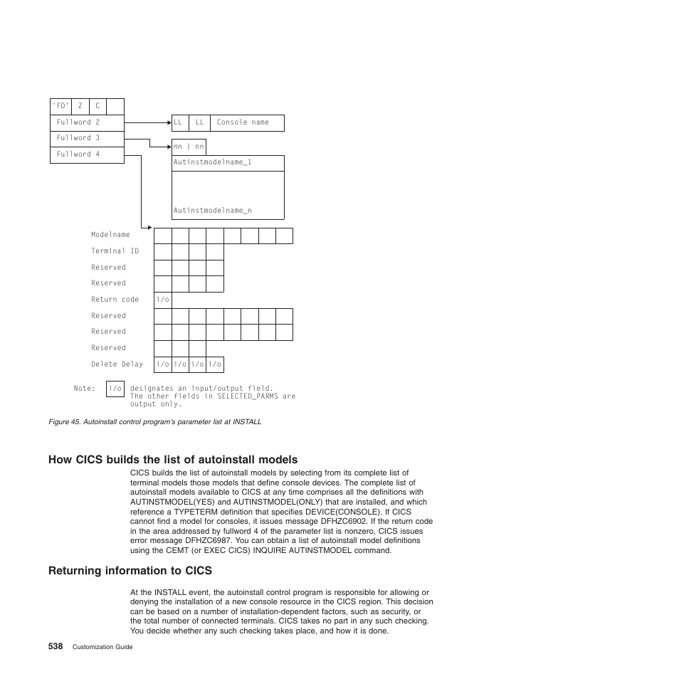 How cics builds the list of autoinstall models, Returning information to cics | IBM SC34-6814-04 User Manual | Page 560 / 953