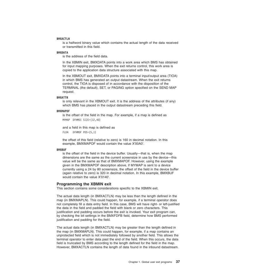 Programming the xbmin exit | IBM SC34-6814-04 User Manual | Page 59 / 953