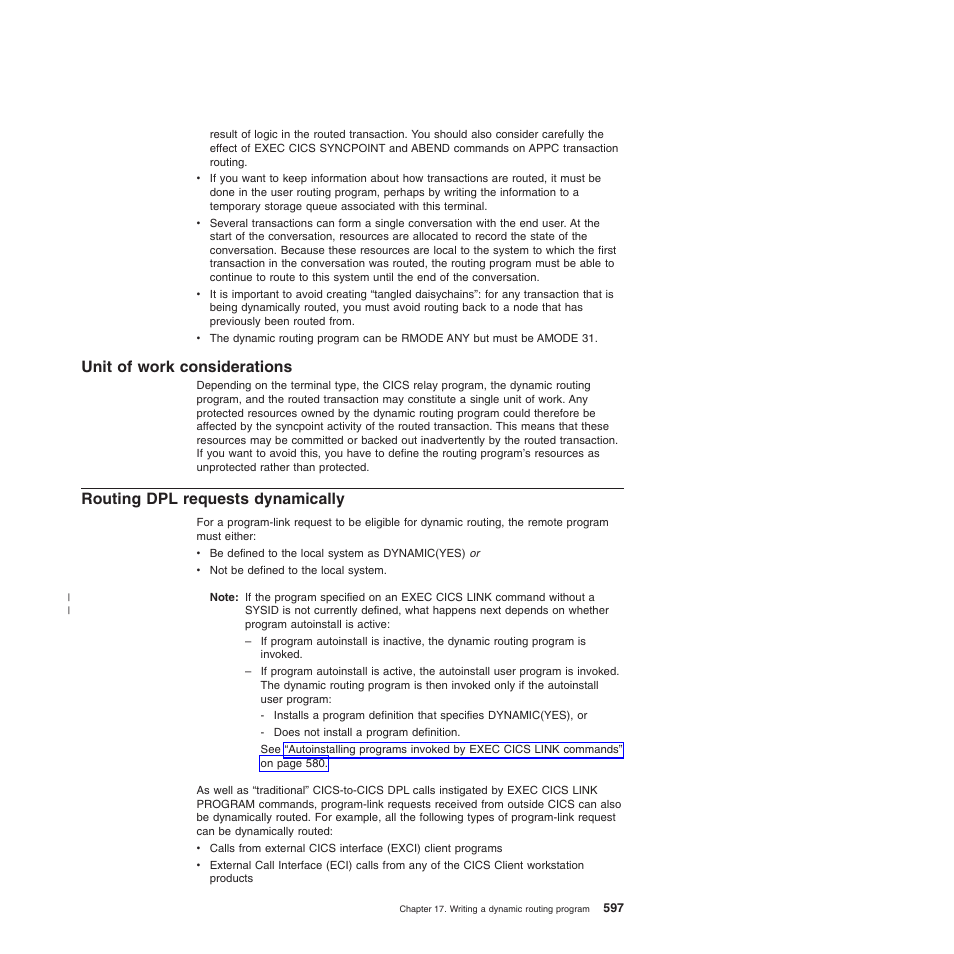 Unit of work considerations, Routing dpl requests dynamically | IBM SC34-6814-04 User Manual | Page 619 / 953