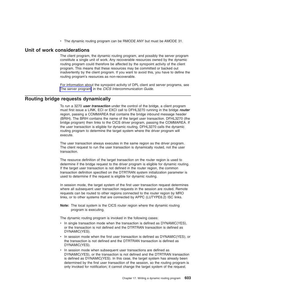 Unit of work considerations, Routing bridge requests dynamically | IBM SC34-6814-04 User Manual | Page 625 / 953