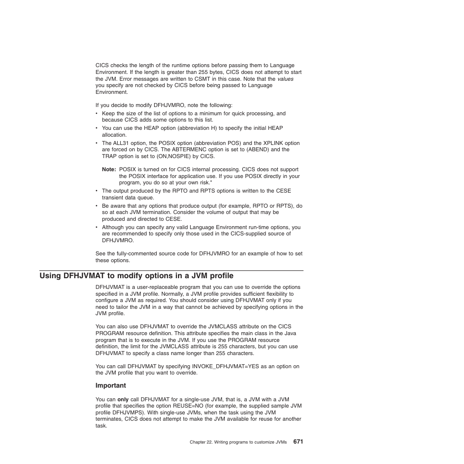 Using dfhjvmat to modify options in a jvm profile | IBM SC34-6814-04 User Manual | Page 693 / 953