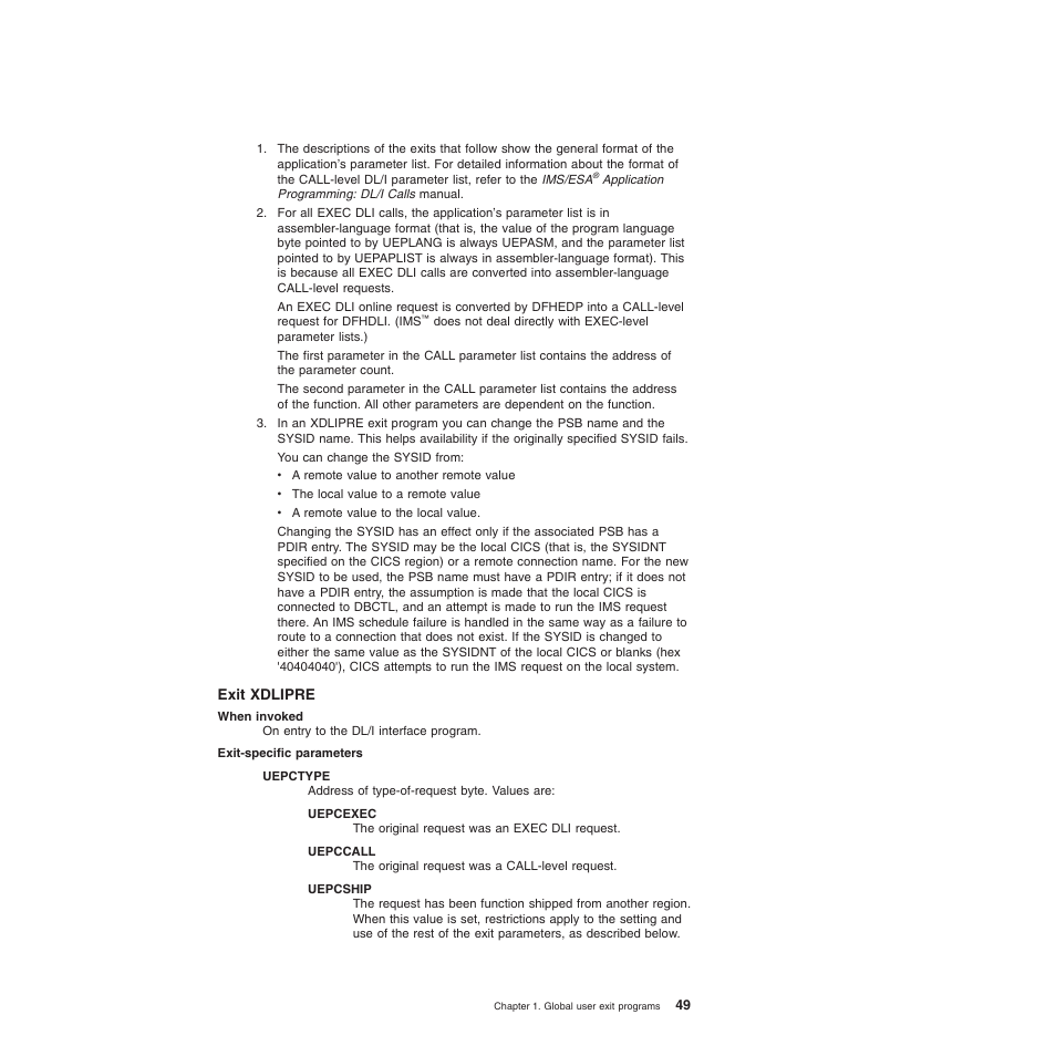 Exit xdlipre | IBM SC34-6814-04 User Manual | Page 71 / 953