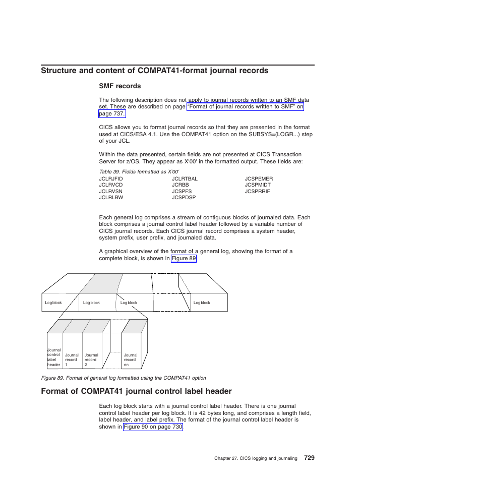 Format of compat41 journal control label header | IBM SC34-6814-04 User Manual | Page 751 / 953