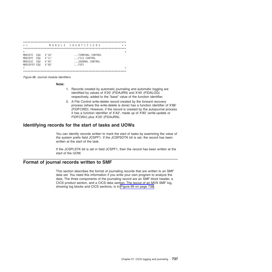 Format of journal records written to smf | IBM SC34-6814-04 User Manual | Page 759 / 953