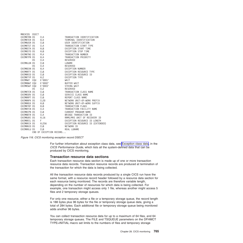 Transaction resource data sections | IBM SC34-6814-04 User Manual | Page 787 / 953