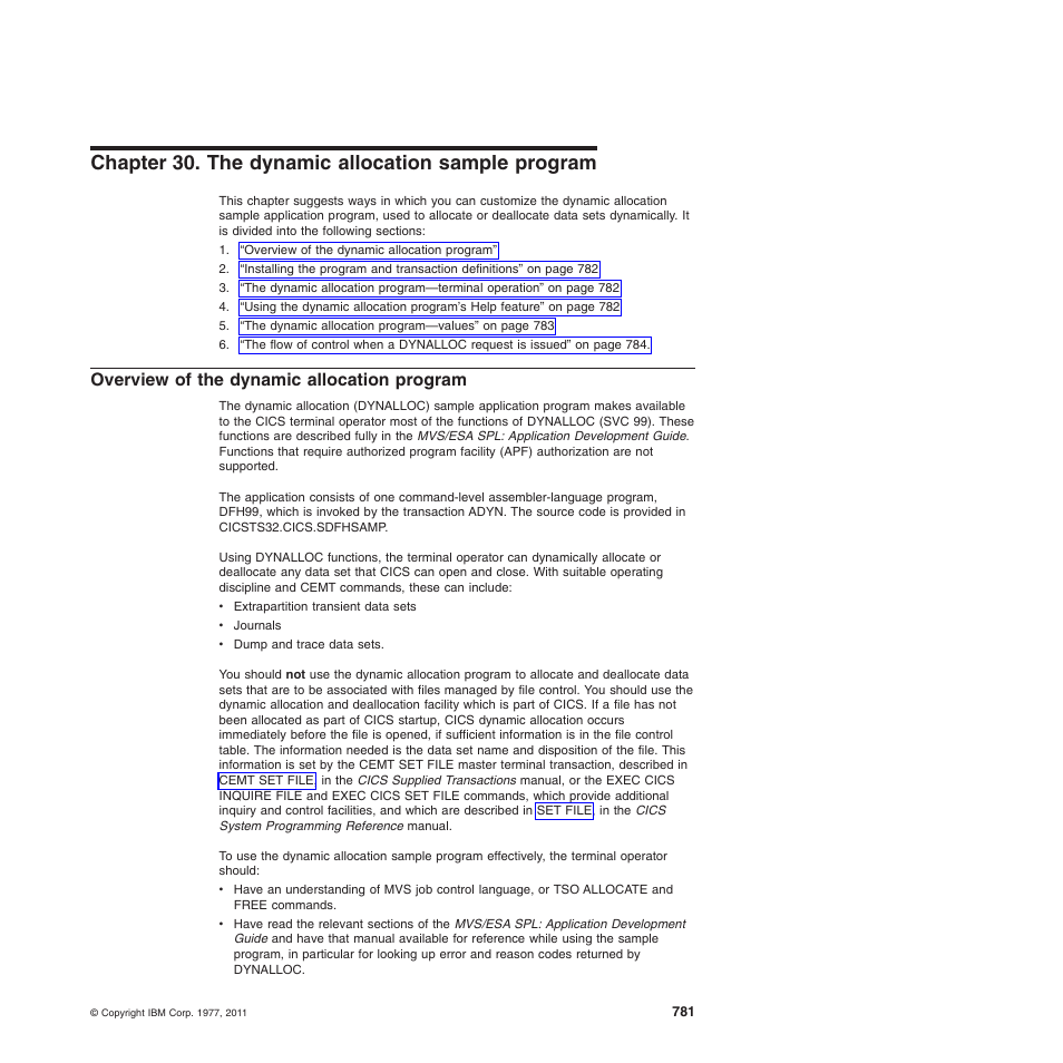 Chapter 30. the dynamic allocation sample program, Overview of the dynamic allocation program | IBM SC34-6814-04 User Manual | Page 803 / 953