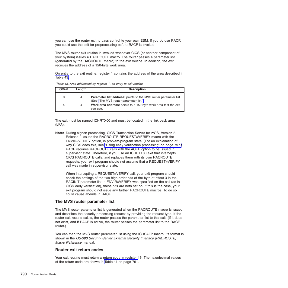 The mvs router parameter list, Router exit return codes | IBM SC34-6814-04 User Manual | Page 812 / 953