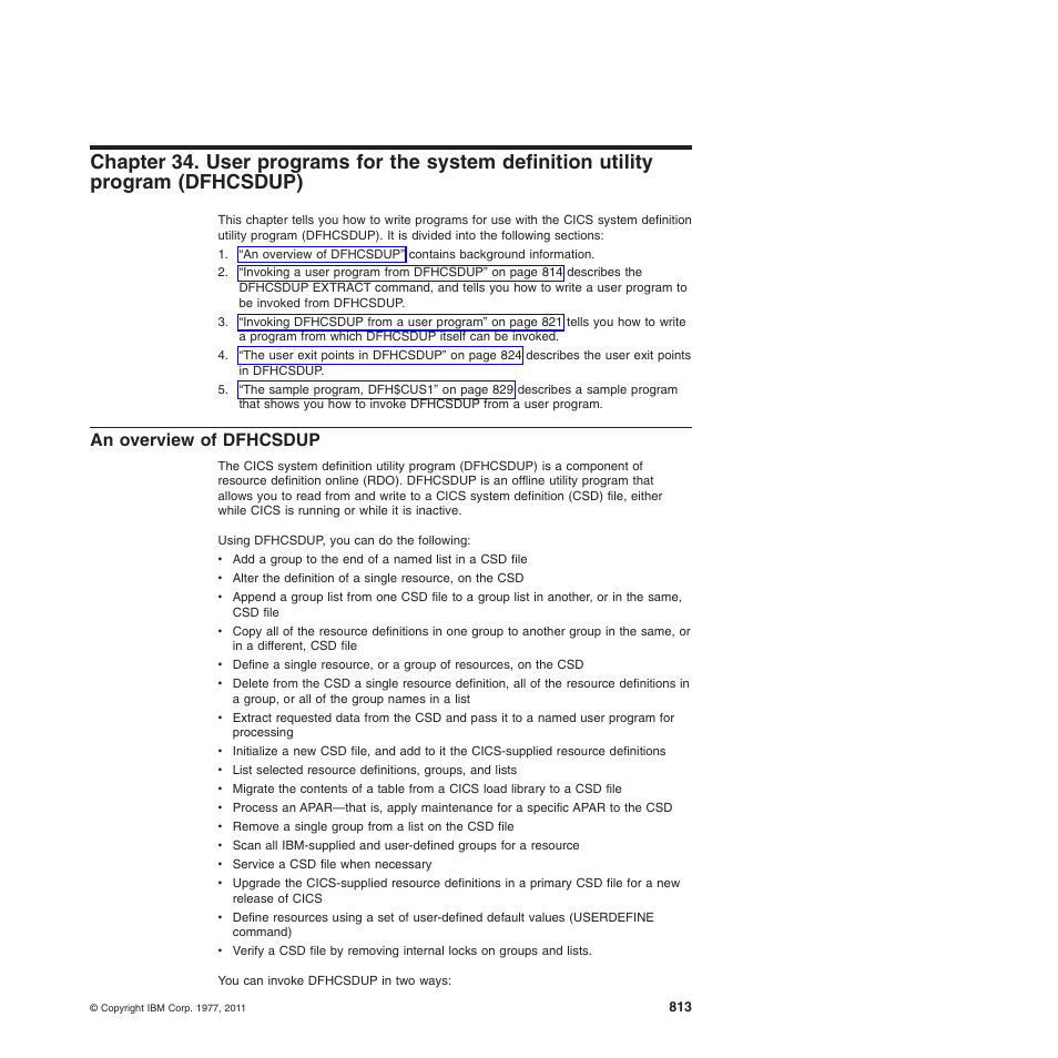 An overview of dfhcsdup, Dfhcsdup) | IBM SC34-6814-04 User Manual | Page 835 / 953