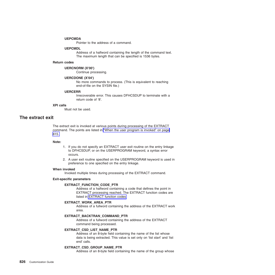 The extract exit | IBM SC34-6814-04 User Manual | Page 848 / 953