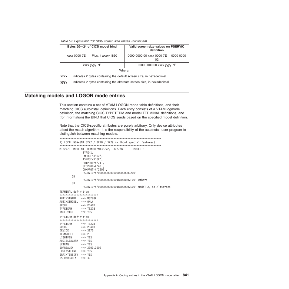 Matching models and logon mode entries | IBM SC34-6814-04 User Manual | Page 863 / 953