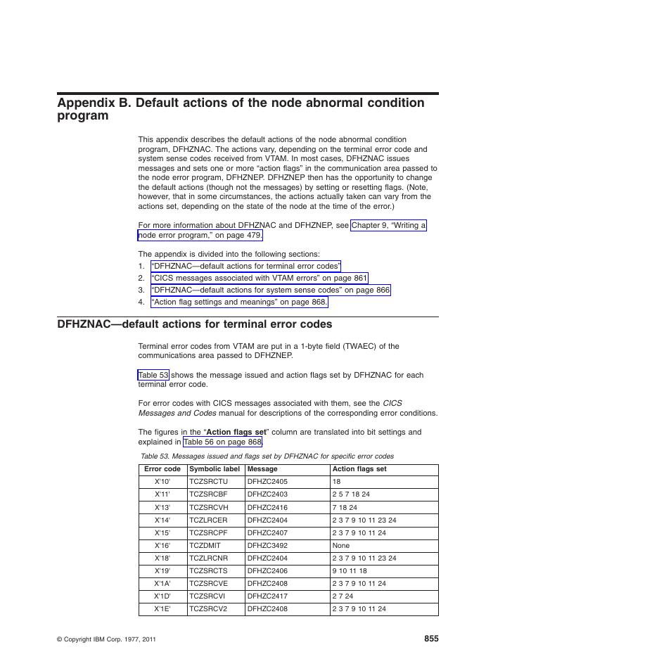 Dfhznac—default actions for terminal error codes | IBM SC34-6814-04 User Manual | Page 877 / 953