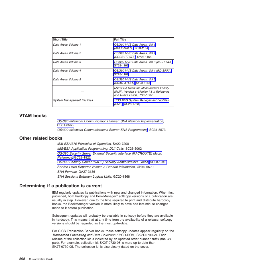 Vtam books, Other related books, Determining if a publication is current | Vtam books other related books | IBM SC34-6814-04 User Manual | Page 920 / 953