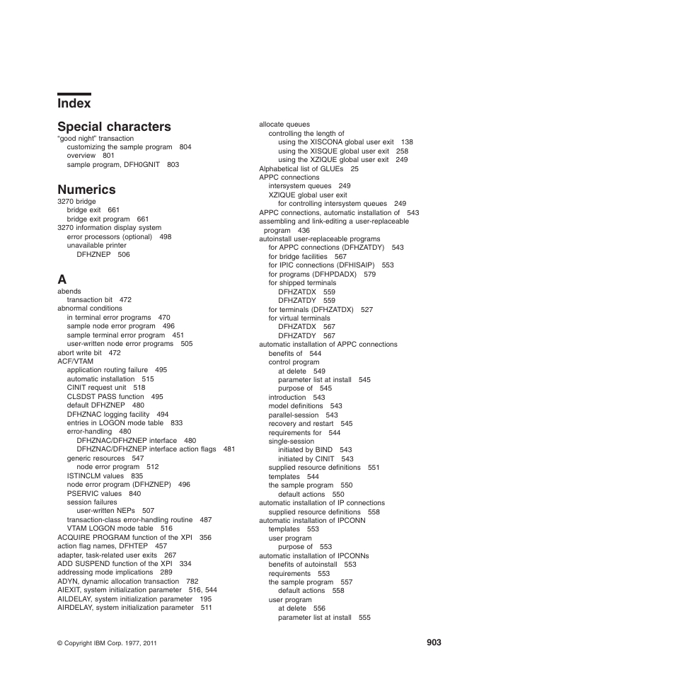 Index, Special characters, Numerics | Index special characters | IBM SC34-6814-04 User Manual | Page 925 / 953