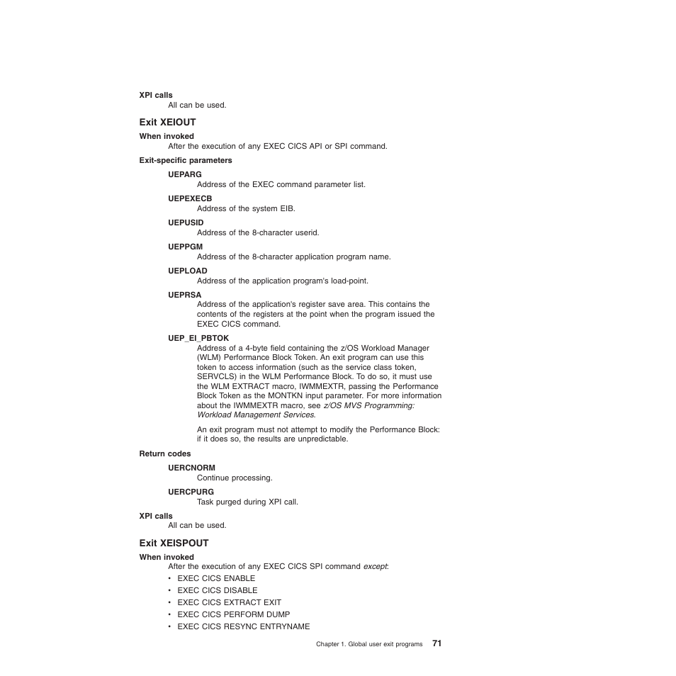 Exit xeiout, Exit xeispout | IBM SC34-6814-04 User Manual | Page 93 / 953