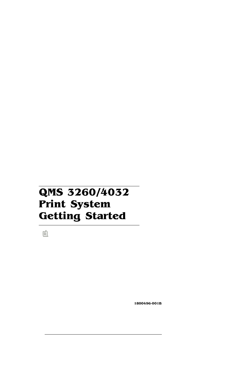 IBM Print System QMS 4032 User Manual | 86 pages