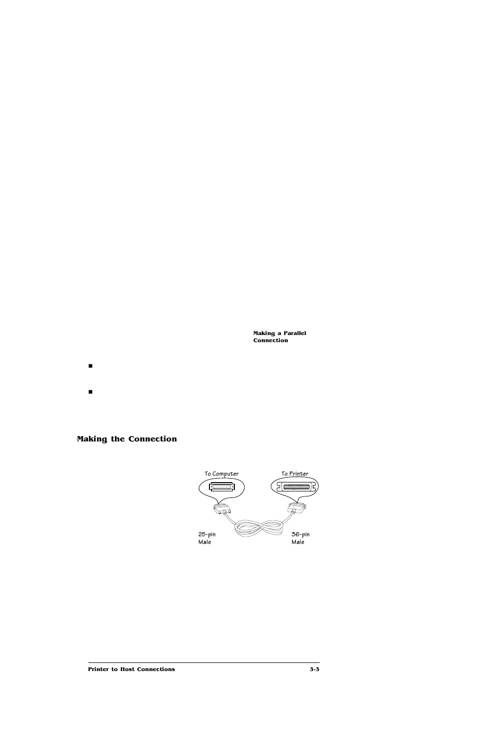 Making the connection, Making the connection 3-3 | IBM Print System QMS 4032 User Manual | Page 29 / 86