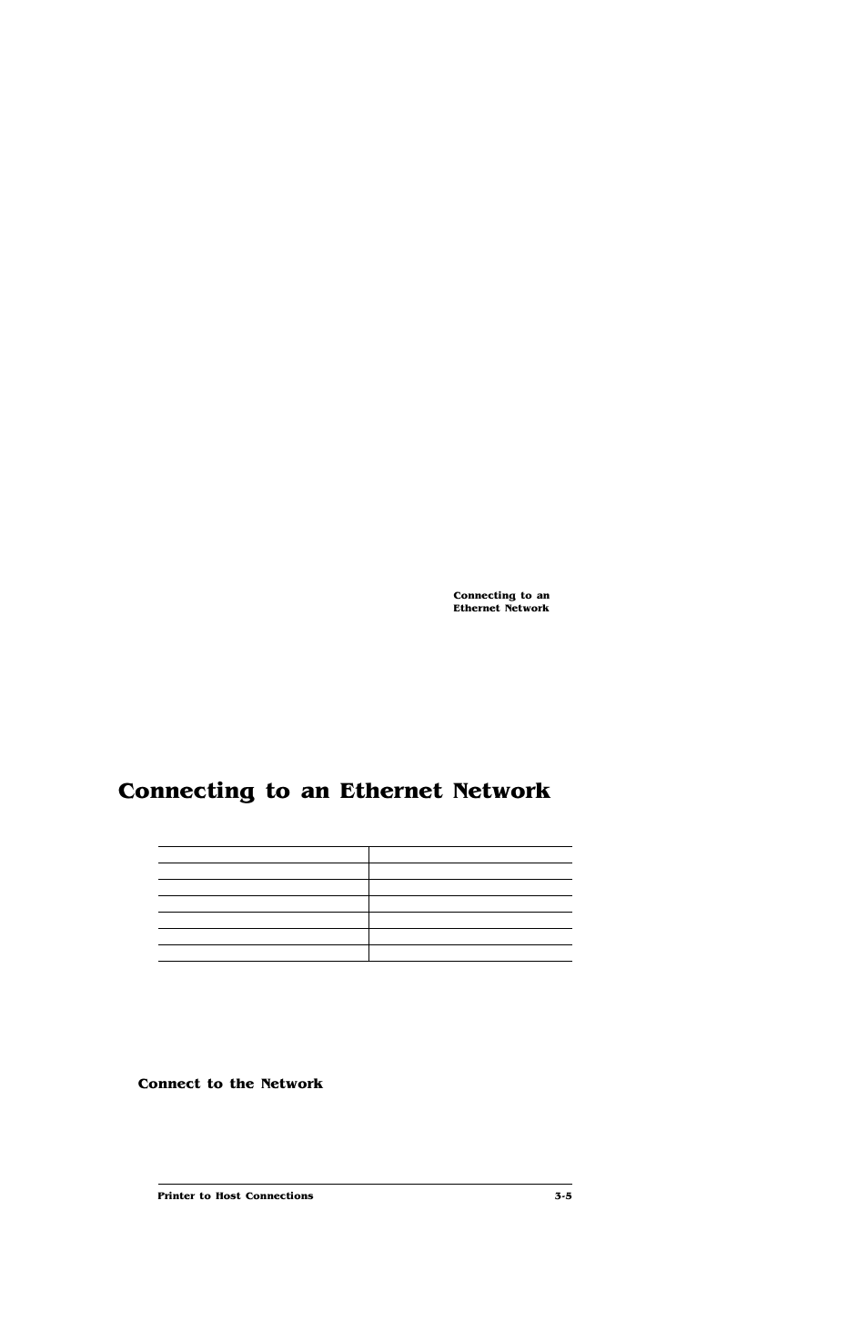 Connecting to an ethernet network, Connect to the network, Connecting to an ethernet network -5 | Connect to the network 3-5 | IBM Print System QMS 4032 User Manual | Page 31 / 86