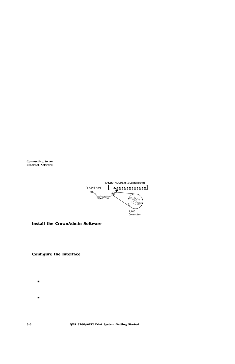 Install the crownadmin software, Configure the interface | IBM Print System QMS 4032 User Manual | Page 32 / 86