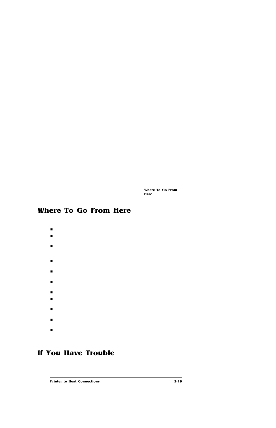 Where to go from here, If you have trouble, Where to go from here -19 | If you have trouble -19 | IBM Print System QMS 4032 User Manual | Page 45 / 86