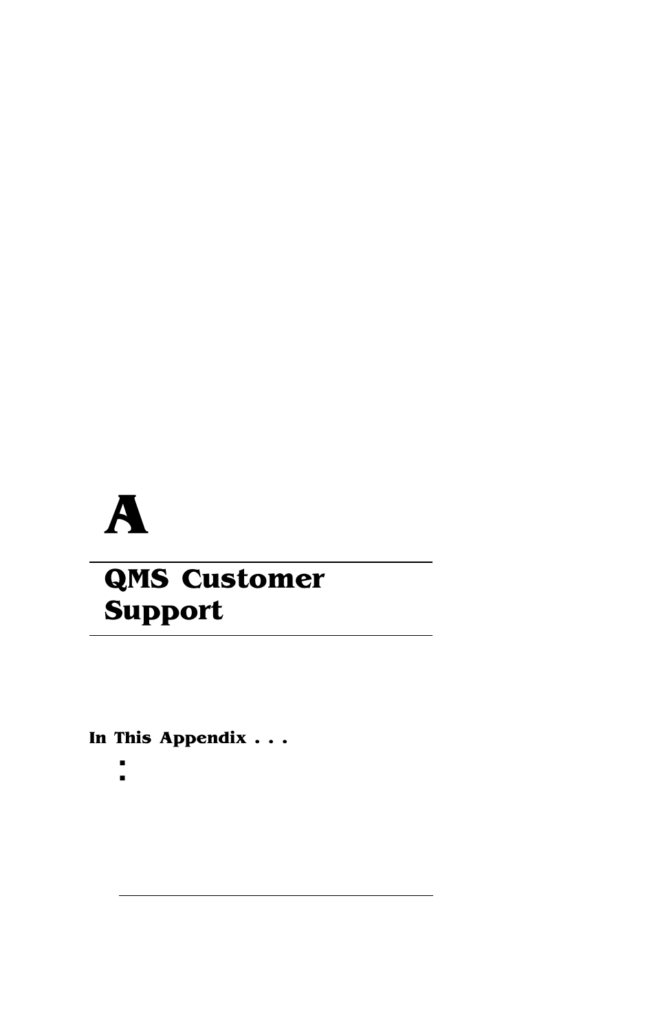 Qms customer support | IBM Print System QMS 4032 User Manual | Page 77 / 86