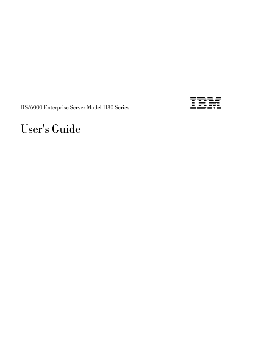 IBM Enterprise Server H80 Series User Manual | 230 pages