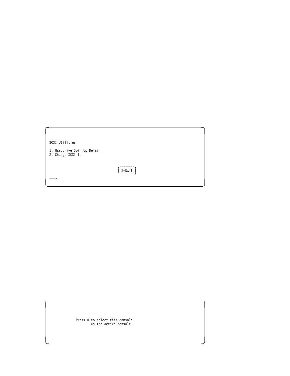 Scsi utilities, Select console | IBM Enterprise Server H80 Series User Manual | Page 105 / 230