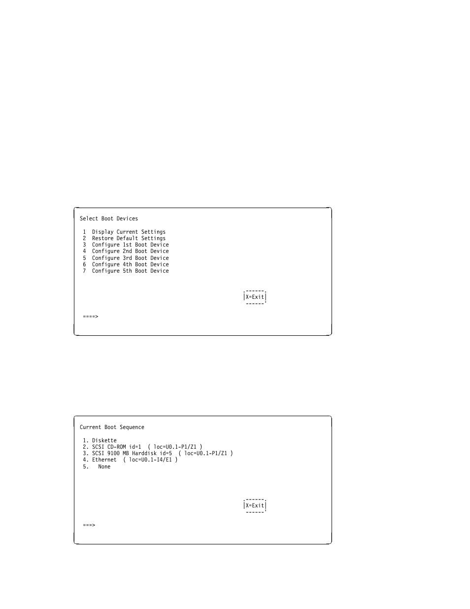Select boot devices | IBM Enterprise Server H80 Series User Manual | Page 107 / 230