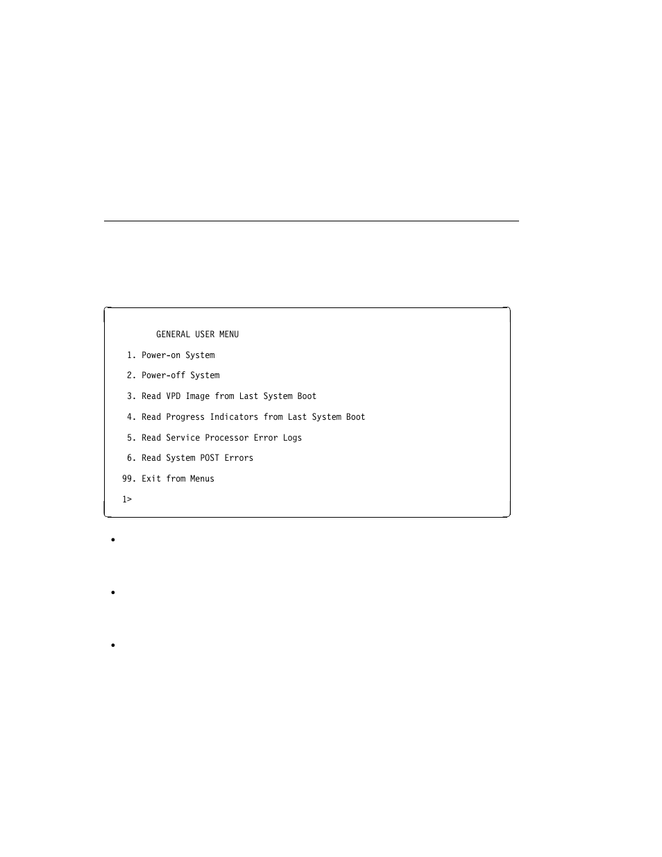 Removing a hot-pluggable pci adapter, General user menu | IBM Enterprise Server H80 Series User Manual | Page 45 / 230