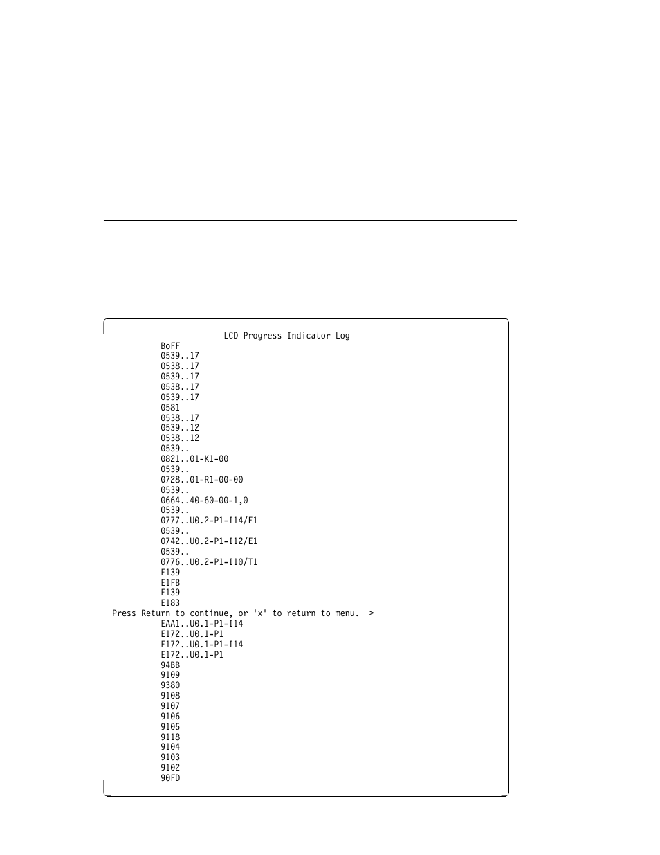 Lcd progress indicator log | IBM Enterprise Server H80 Series User Manual | Page 93 / 230