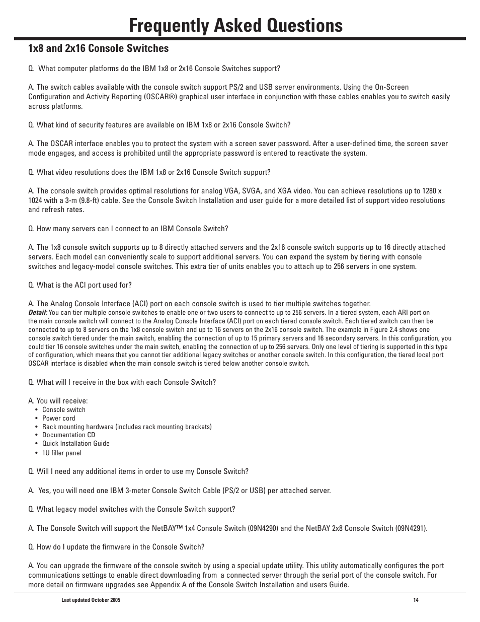 Frequently asked questions | IBM 1X8 User Manual | Page 14 / 18