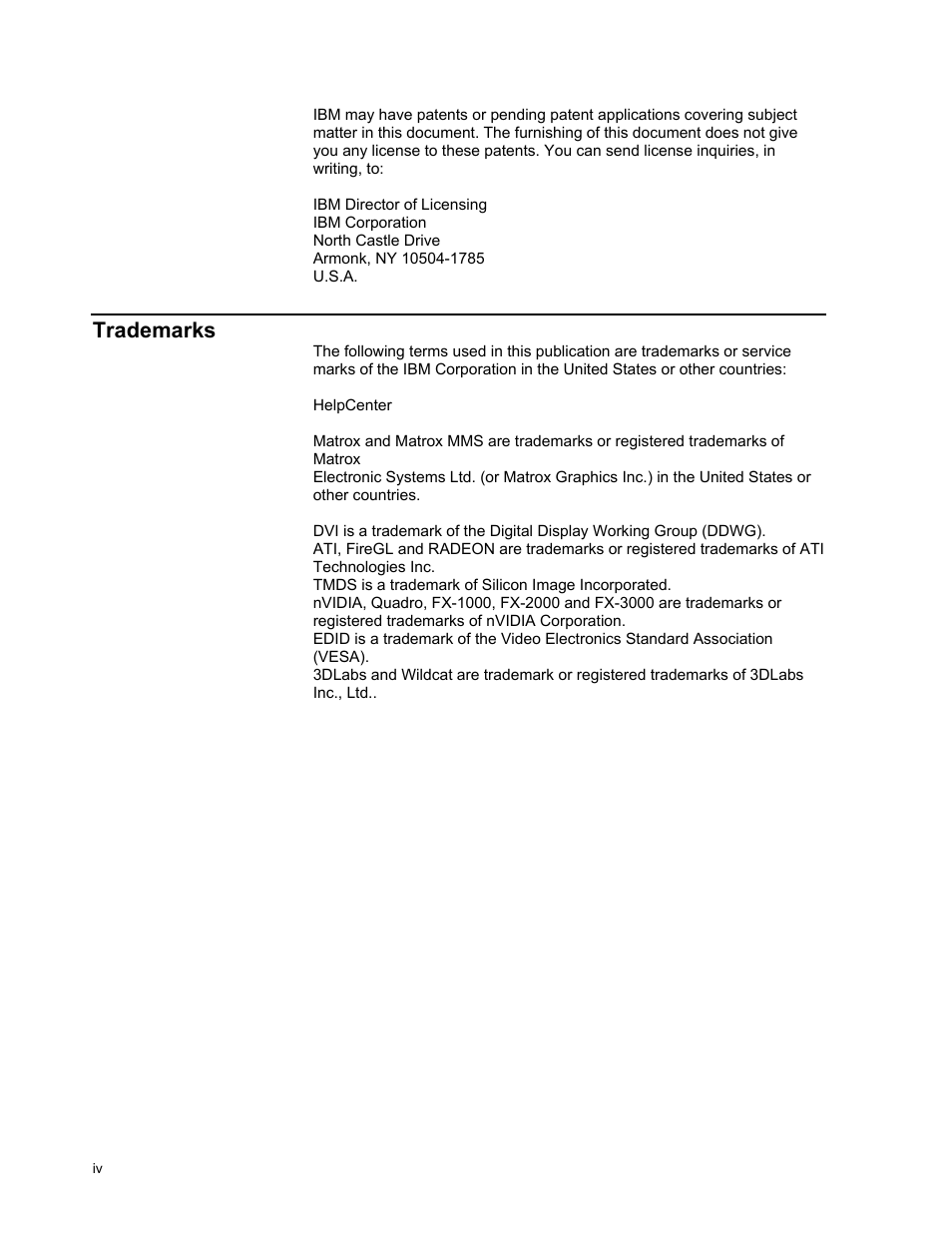 Trademarks | IBM T221 User Manual | Page 4 / 43