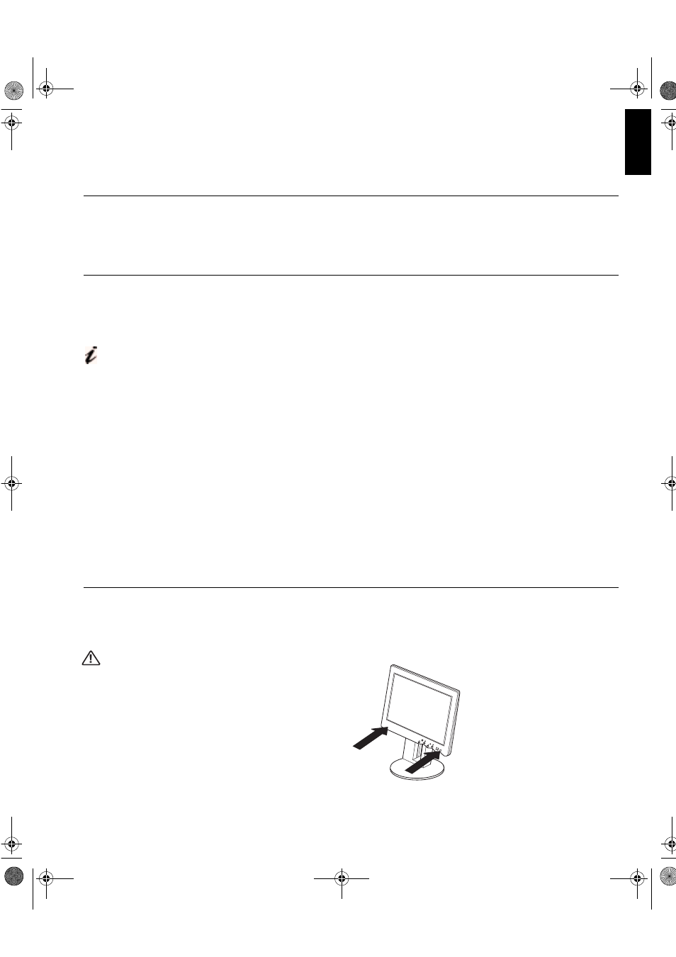 Setup, Hardware requirements, Workplace preparation | Lifting the monitor | IBM 9516-BXX User Manual | Page 16 / 61