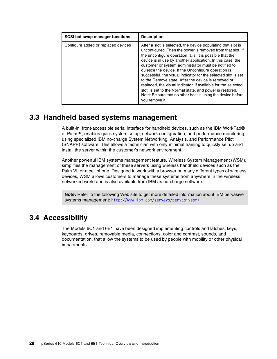 3 handheld based systems management, 4 accessibility | IBM 6C1 User Manual | Page 36 / 42
