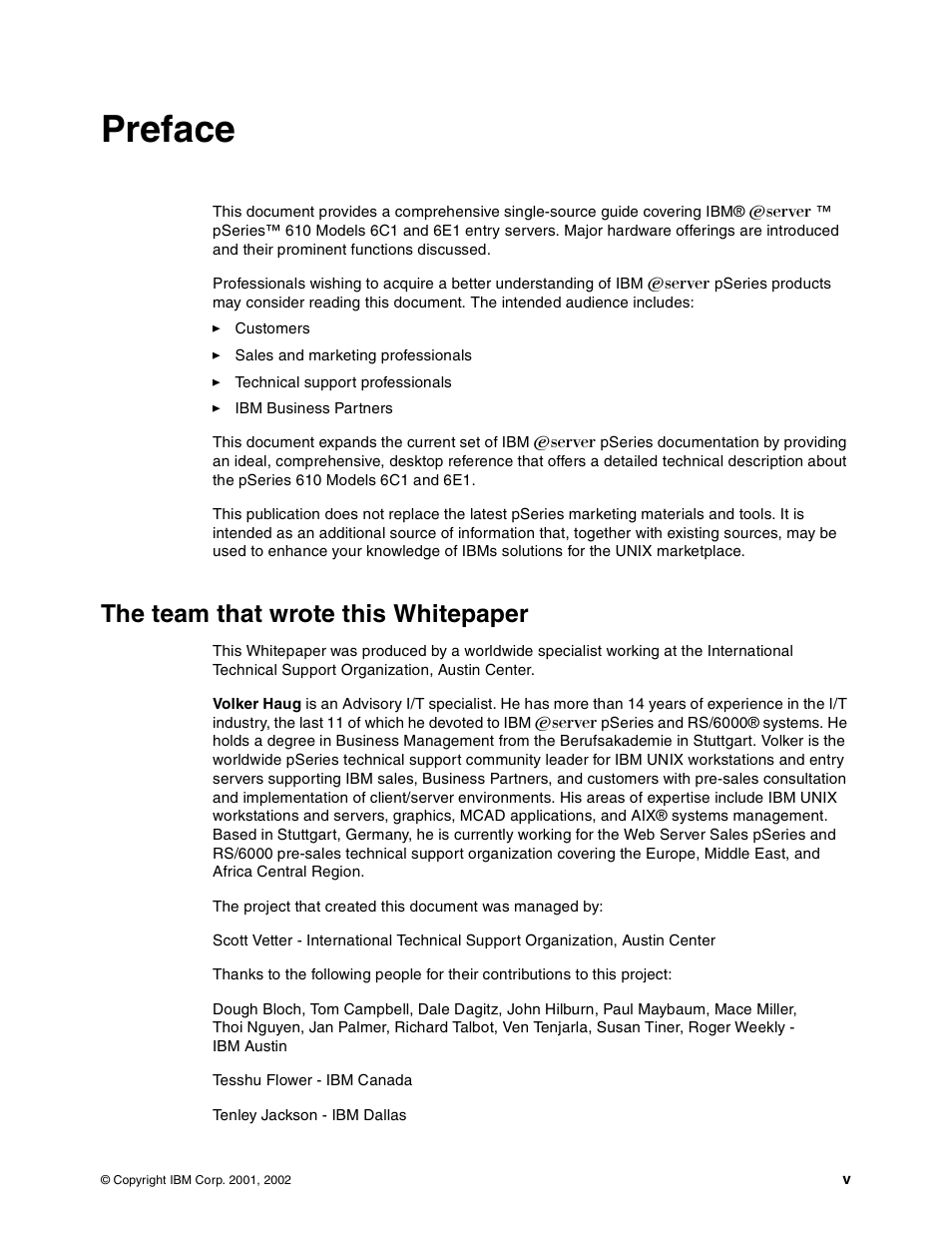 Preface, The team that wrote this whitepaper | IBM 6C1 User Manual | Page 7 / 42